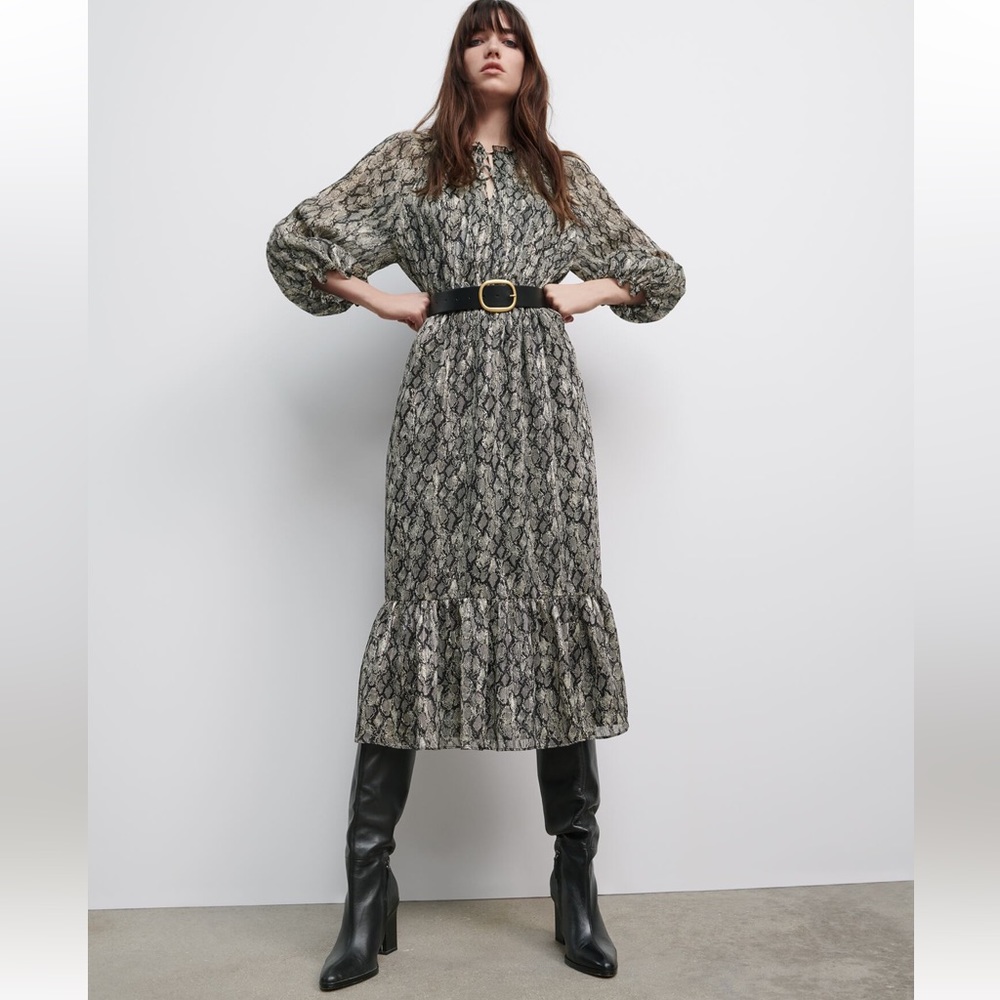 Animal print midi dress from Zara